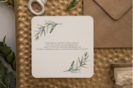 invitatii cu frunze de maslin