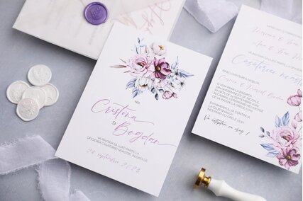 invitatie de nunta cu plic de calc si sigiliu