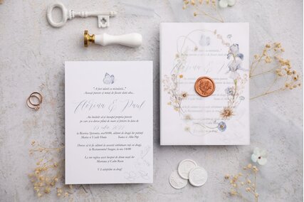 invitatie cu calc si sigiliu de ceara