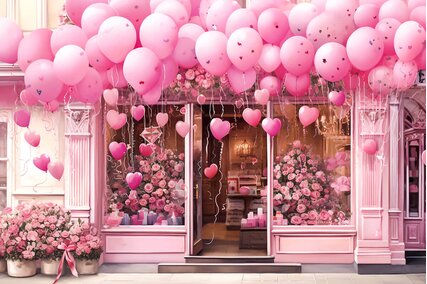 panouri pentru sedinte foto cu tema barbie cu roz si baloane