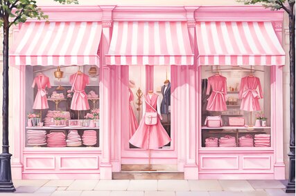 fundal sedinte foto copii cu magazin roz cu rochii