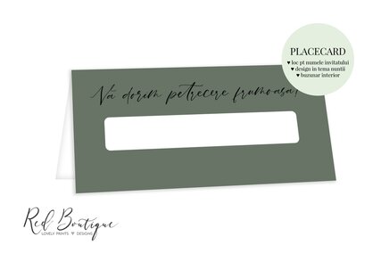placecard cu verdeata si background verde
