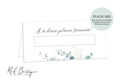 placecard cu verdeata pentru nunti outdoor