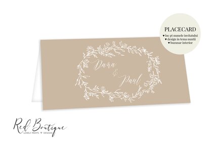 placecard pentru evenimente si nunti in nuante de crem pastel