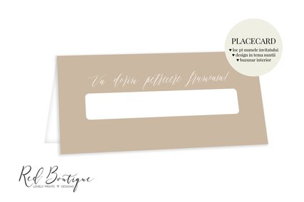 placecard crem cu alb