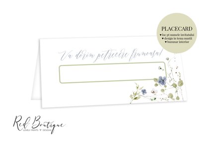 placecard cu flori pentru nunti delicate outdoor