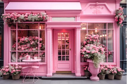 panouri foto cu tema Barbie cu cafenea roz
