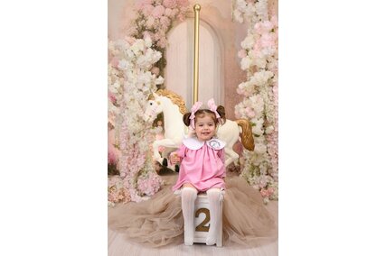 fundal foto cu usa veche cu arc de flori roz pastelate pentru sedinte foto de studio