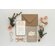 invitatie vintage cu carton texturat si flori crem cu plic kraft